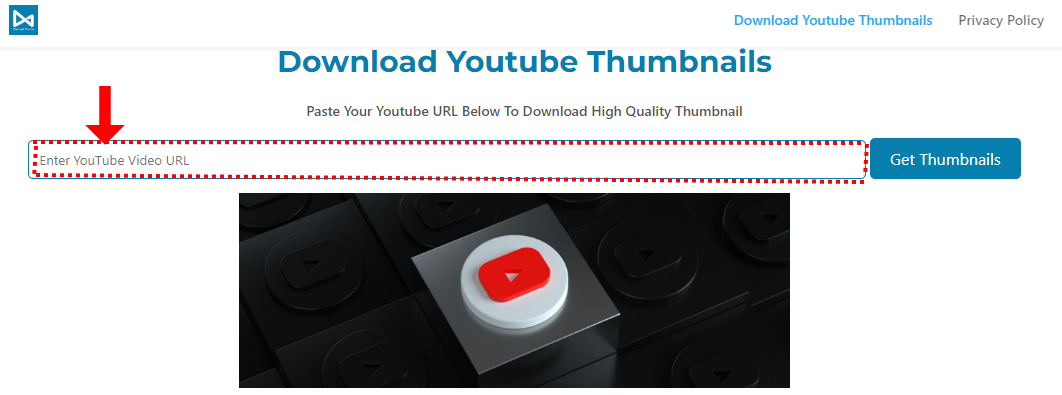 Step two How to use Youtube Thumbnail Downloader tool